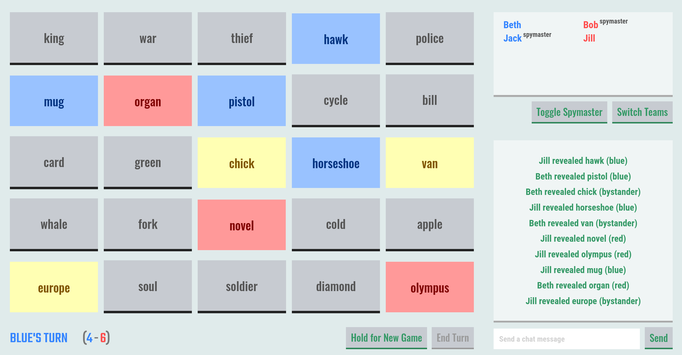 how to play codenames for 2 players